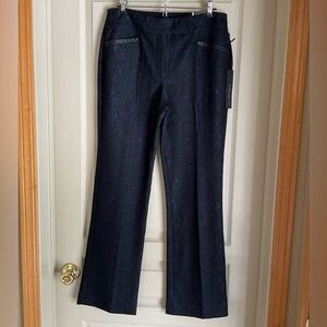 Chicos BLACK LABEL Dress Pants Black/Blue Lace Size .5 (6 Sm) NWT Trouser